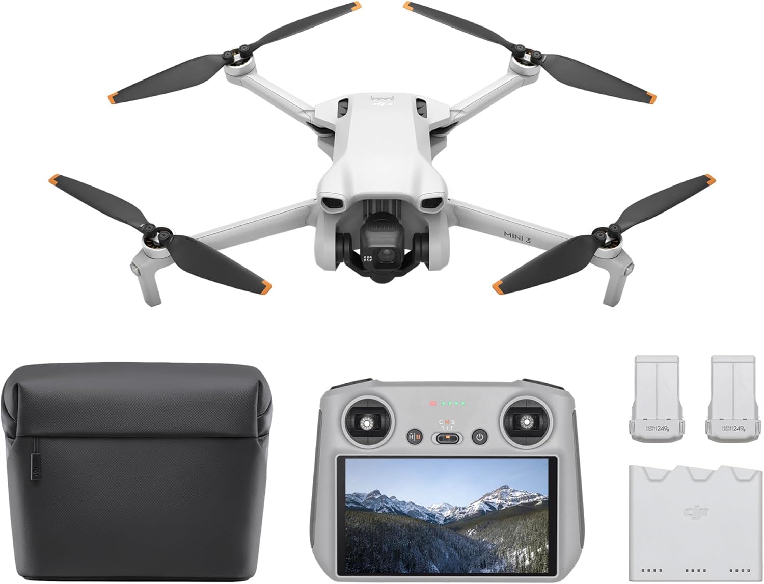 DJI Mini 3 Fly More Combo (DJI RC), Lightweight 3x Mechanical Gimbal M...