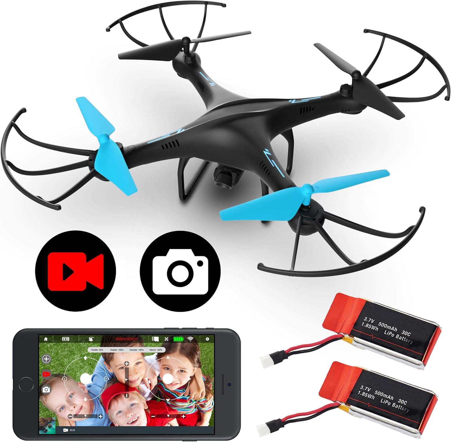 Force1 U45WF FPV RC Drone with Camera - VR Capable WiFi Quadcopter Rem...