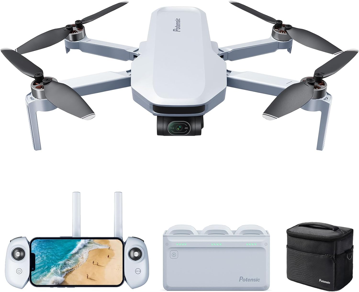 Potensic ATOM 3-Axis Gimbal 4K GPS Drone, Under 249g, 96 Mins Flight, ...