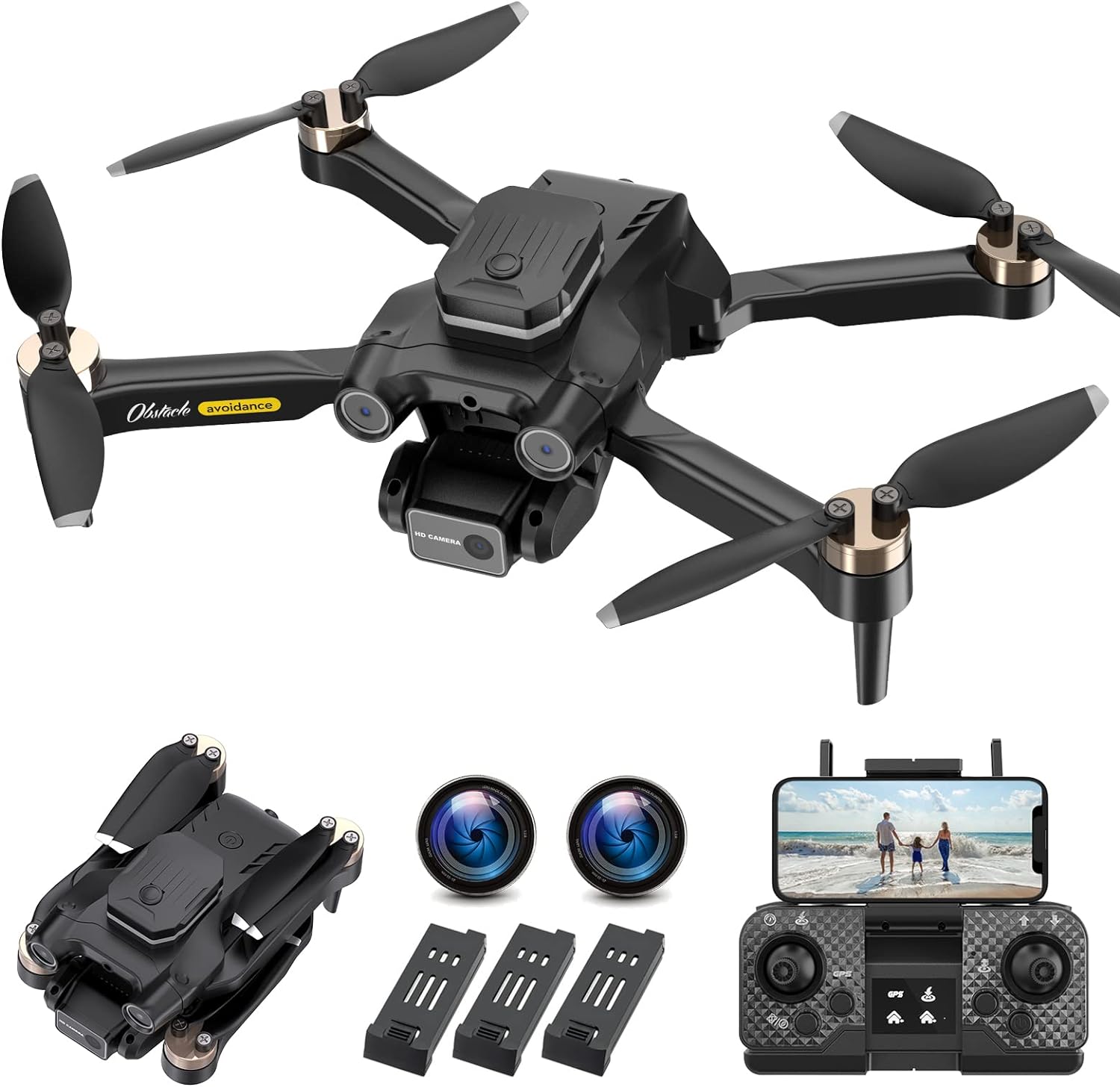 Drones With Camera for Adults 4K HD GPS Drone for Beginners Kids Folda...